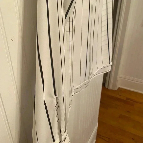 White House Black Market window pane double layer blouse - Picture 5 of 11